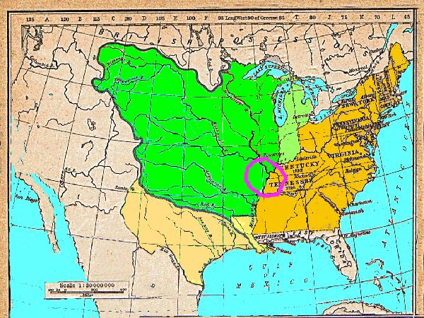 1804 Indiana Territory with District of Illinois and her Louisiana Regions