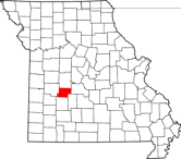 Hickory County location in Missouri