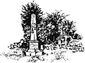 Cemetery pen and ink drawing.